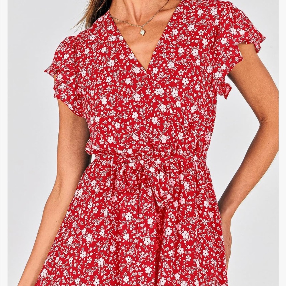 Floral Red Maxi Dress
